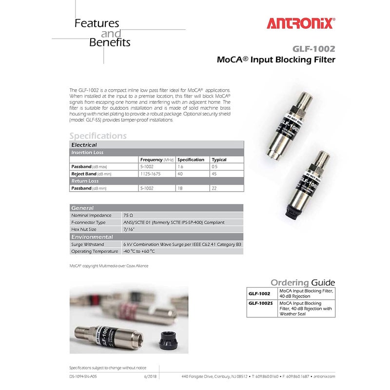 Antronix Filter, GLF-1002 MoCA "POE" Filter for Cable TV Coaxial Networking ONLY - Image 5